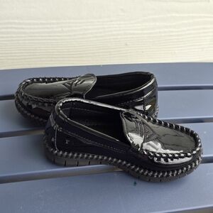 Hi Way Patent Leather Black Boys Loafers Size 8 New